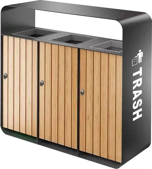 Outdoor Wooden Dustbin