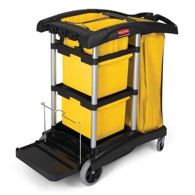 Janitorial Cleaning Cart with Bin