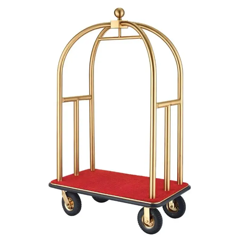 Golden Plated Hotel Bellboy Trolley